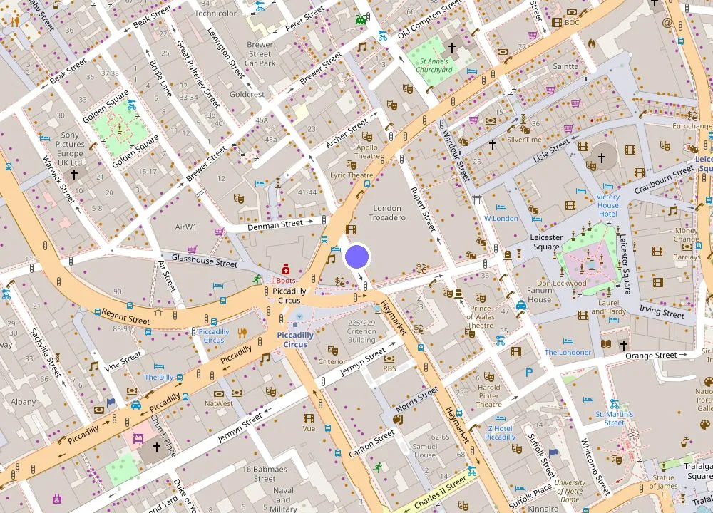 Map: Zedwell Hotel Piccadilly Circus